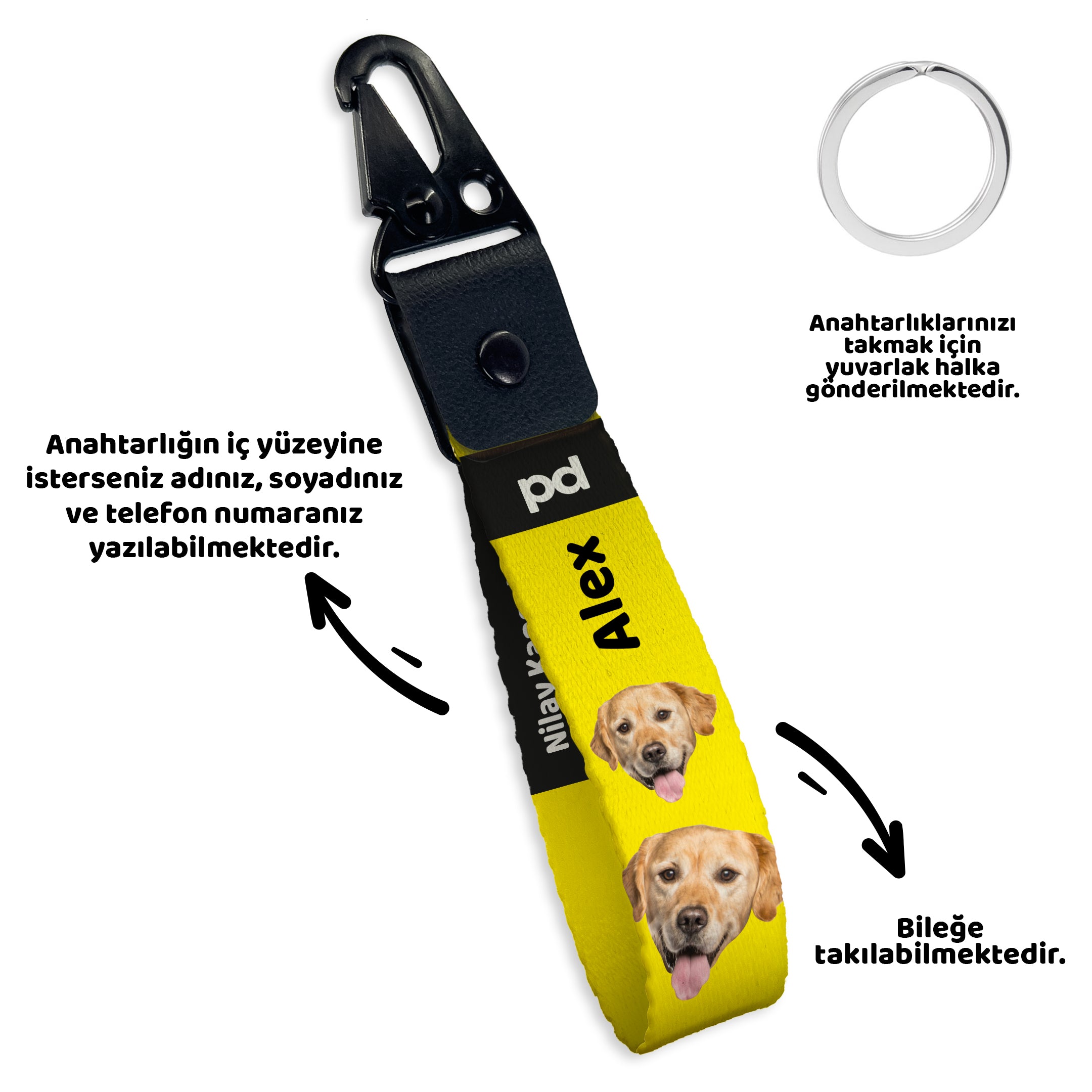 Vesikalık Sarı | Anahtarlık - Evcil hayvanlar için mükemmel bir ürün.