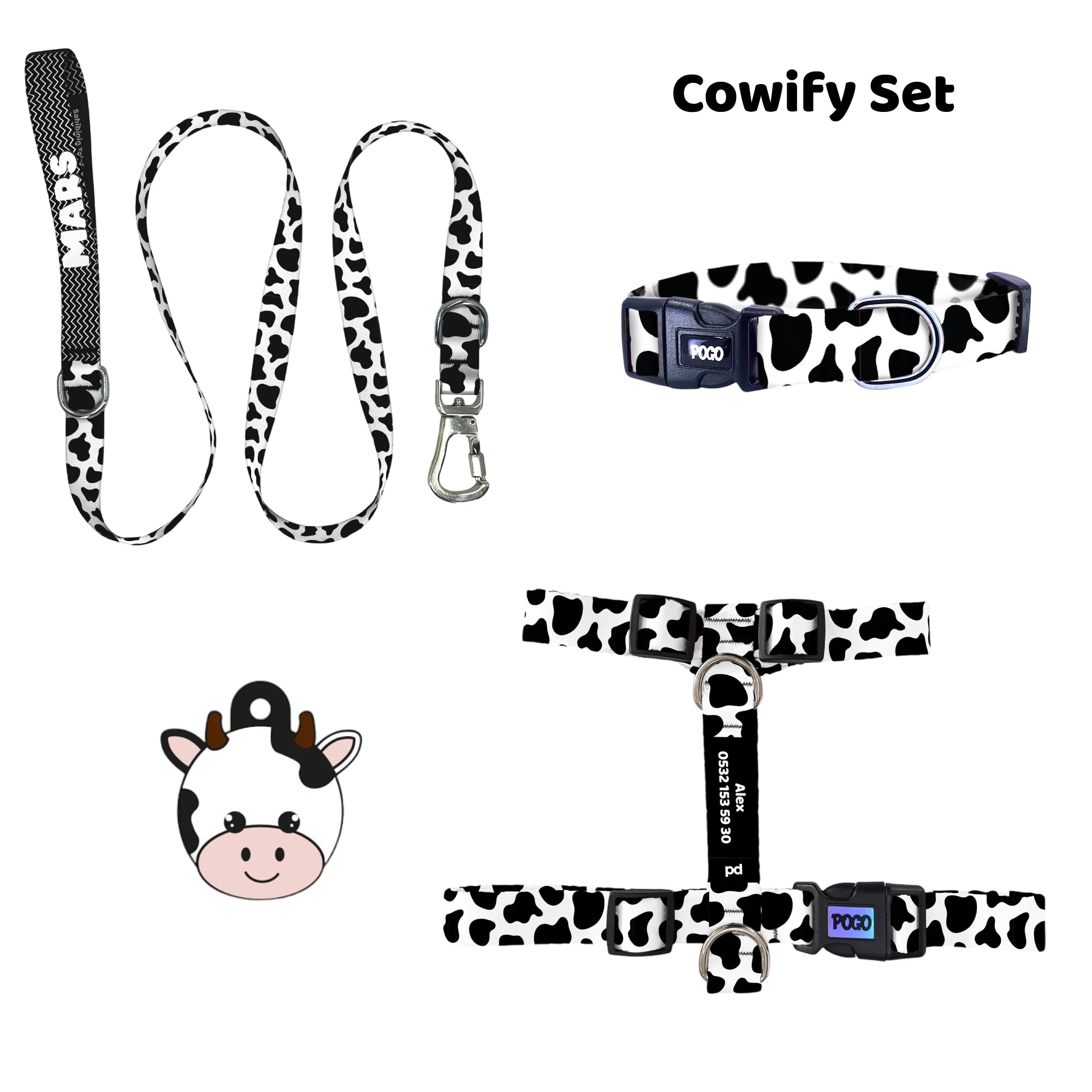 Cowify | Tasma ve Künye Seti - Evcil hayvanlar için mükemmel bir ürün.