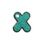 X Harfi Rounded Su Yeşil Glitter | İsimlik
