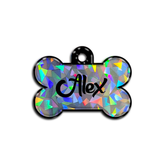 Gri Hologram Kemik | İsimlik - Evcil hayvanlar için mükemmel bir ürün.