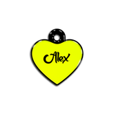 Sarı Neon Kalp | İsimlik - Evcil hayvanlar için mükemmel bir ürün.