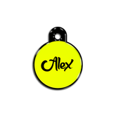 Sarı Neon Yuvarlak | İsimlik - Evcil hayvanlar için mükemmel bir ürün.