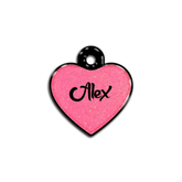 Şeker Pembe Glitter Kalp | İsimlik - Evcil hayvanlar için mükemmel bir ürün.