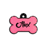 Şeker Pembe Glitter Kemik | İsimlik - Evcil hayvanlar için mükemmel bir ürün.