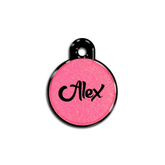 Şeker Pembe Glitter Yuvarlak | İsimlik - Evcil hayvanlar için mükemmel bir ürün.