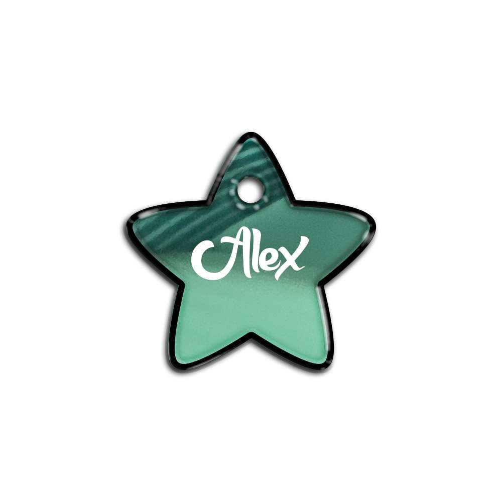 Su Yeşili Metalik Yıldız | İsimlik - Evcil hayvanlar için mükemmel bir ürün.