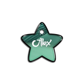 Su Yeşili Metalik Yıldız | İsimlik - Evcil hayvanlar için mükemmel bir ürün.