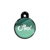 Su Yeşili Metalik Yuvarlak | İsimlik - Evcil hayvanlar için mükemmel bir ürün.