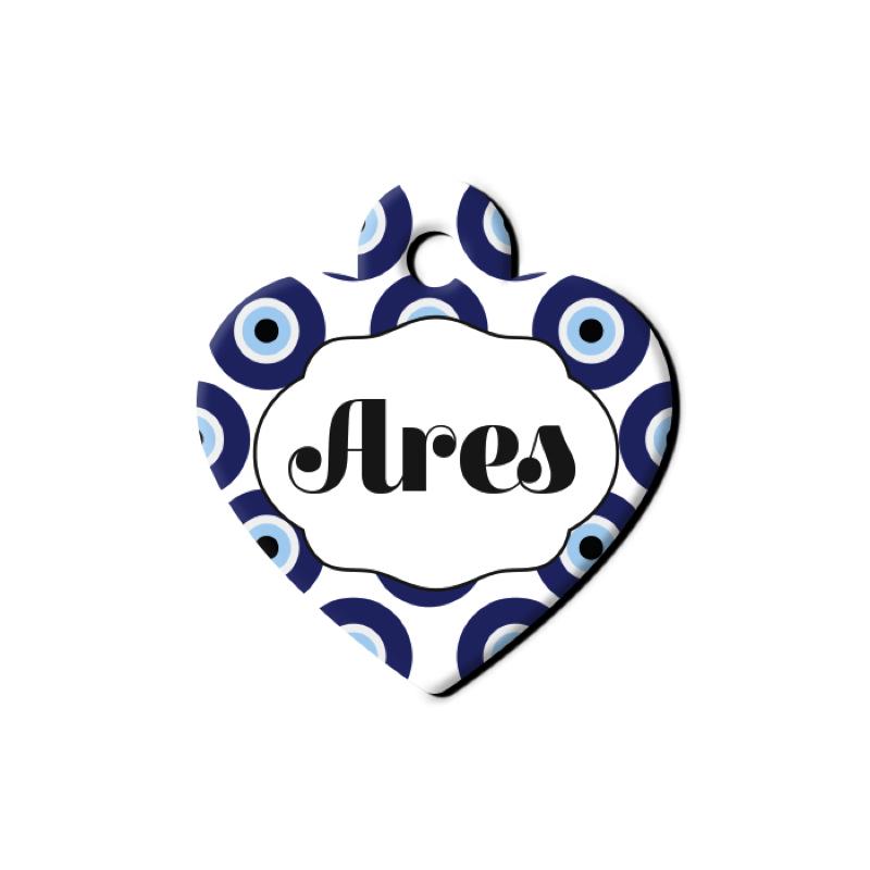 Nazar Boncuğu Desenli Kalp TFX TagsForever