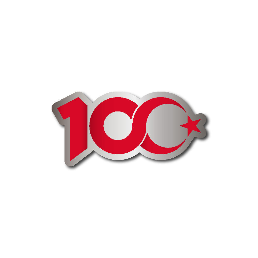 100.Yıl Rozeti Gri Kontürlü | Yaka Rozeti - Evcil hayvanlar için mükemmel bir ürün.