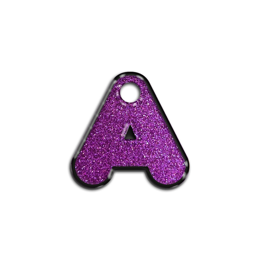 A Harfi Rounded Mor Glitter | İsimlik