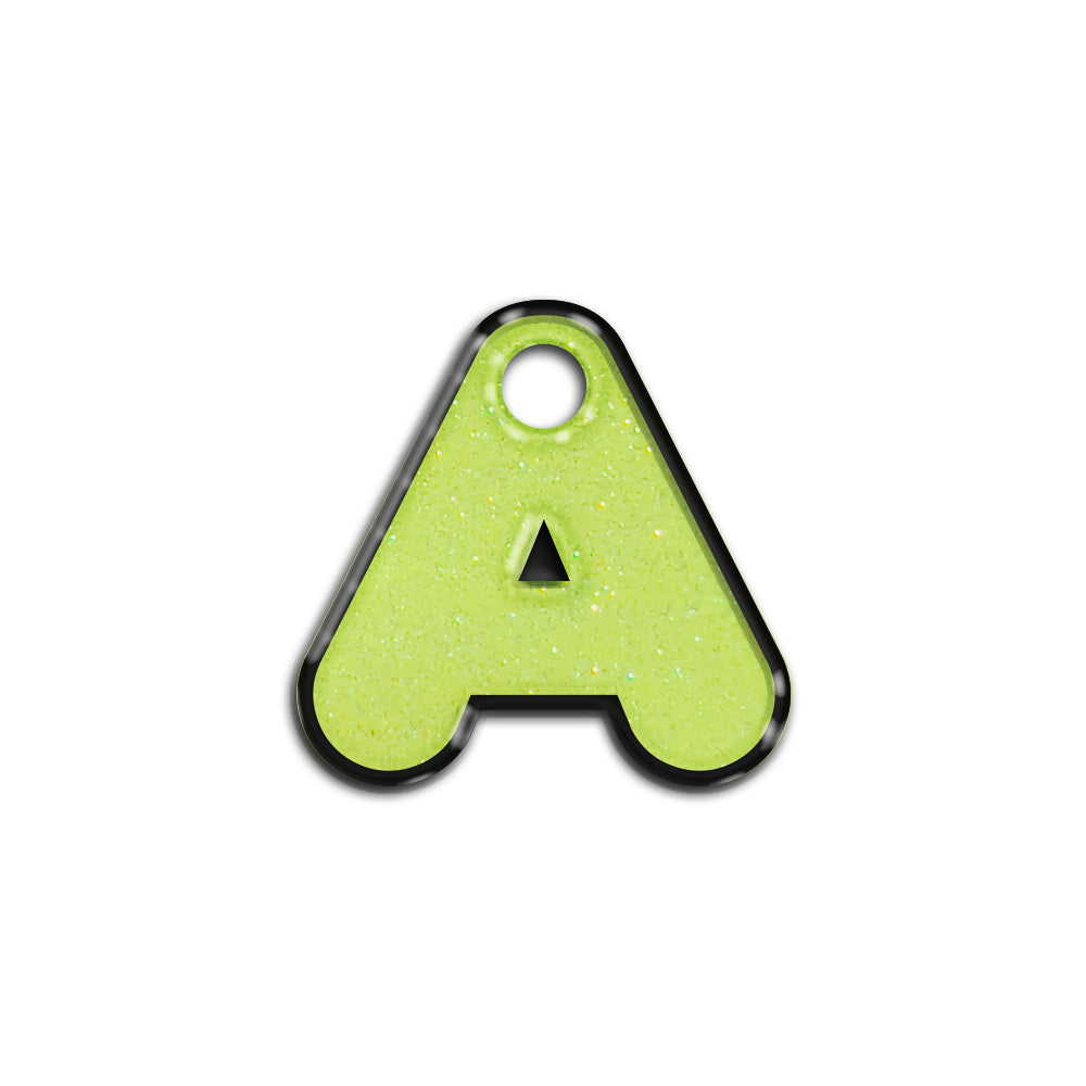 A Harfi Rounded Sarı Glitter | İsimlik