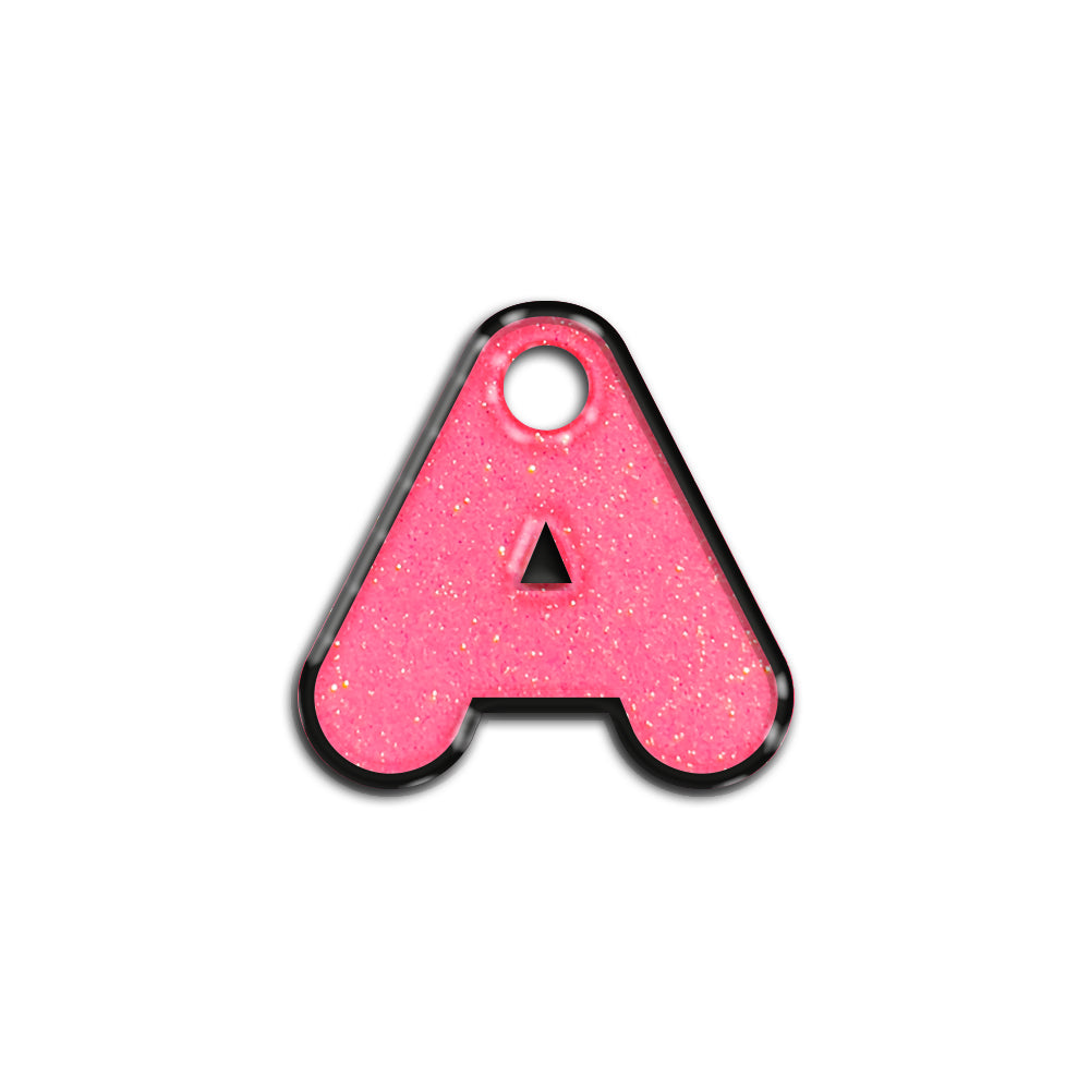 A Harfi Rounded Şeker Pembe Glitter | İsimlik