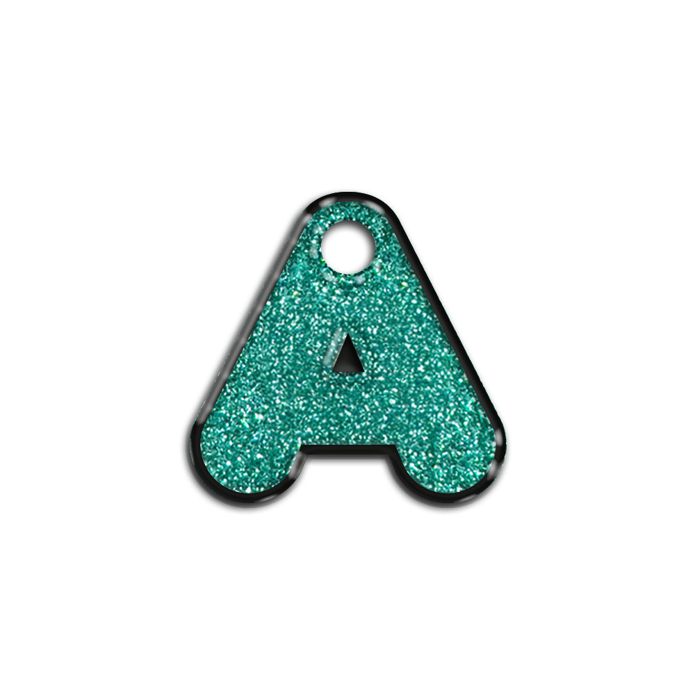 A Harfi Rounded Su Yeşili Glitter | İsimlik