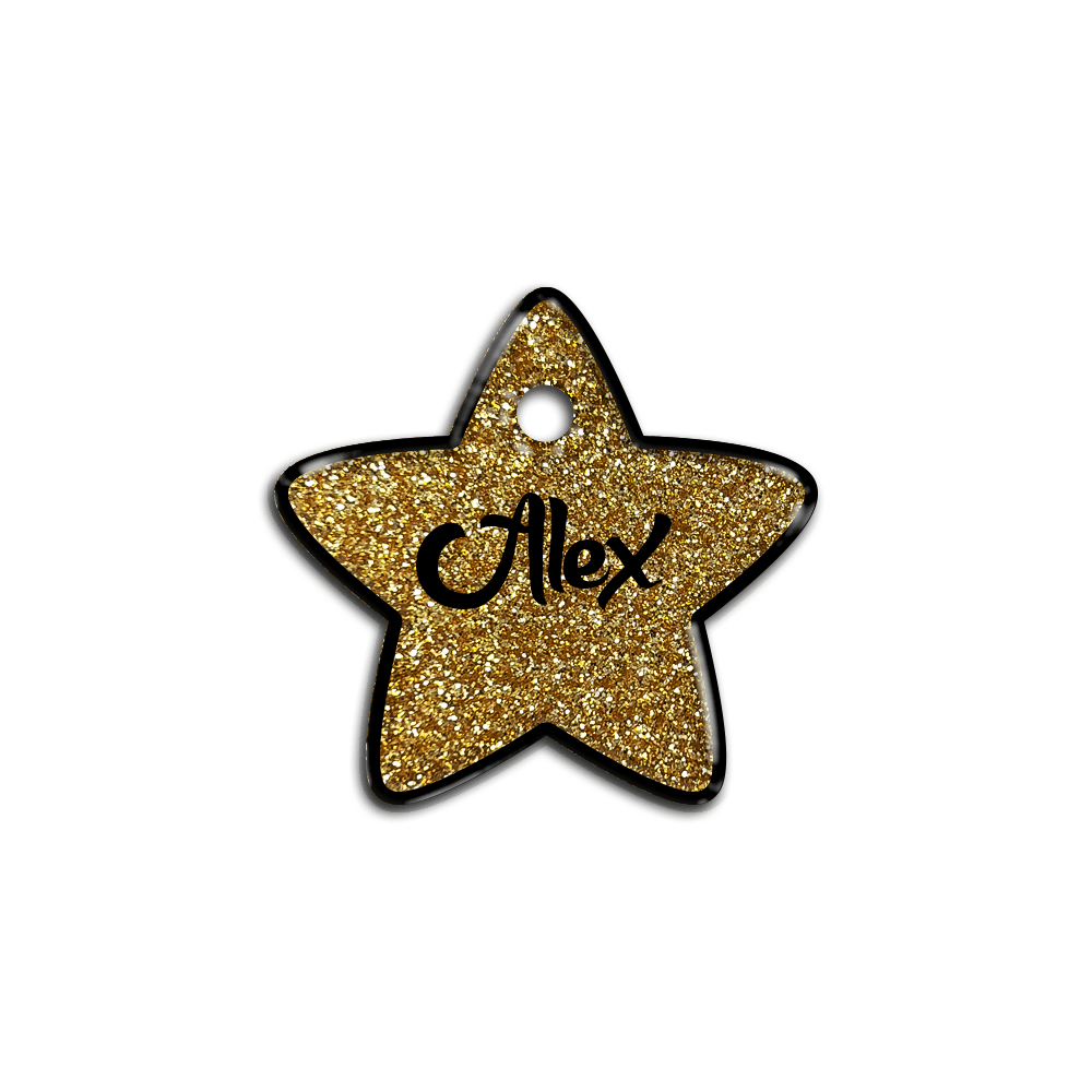 Altın Glitter Yıldız | İsimlik - Evcil hayvanlar için mükemmel bir ürün. Ürün ana görseli