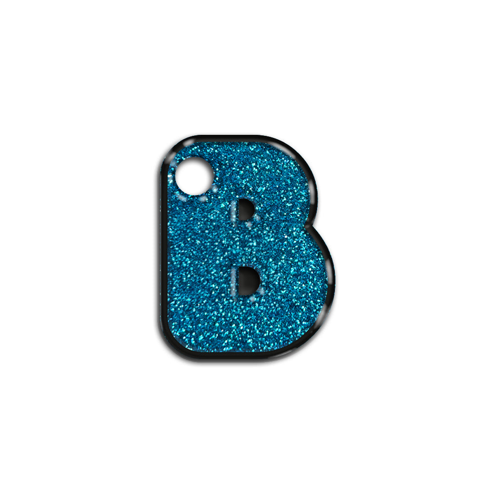 B Harfi Rounded Mavi Glitter | İsimlik