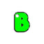 B Harfi Rounded Yeşil Neon | İsimlik