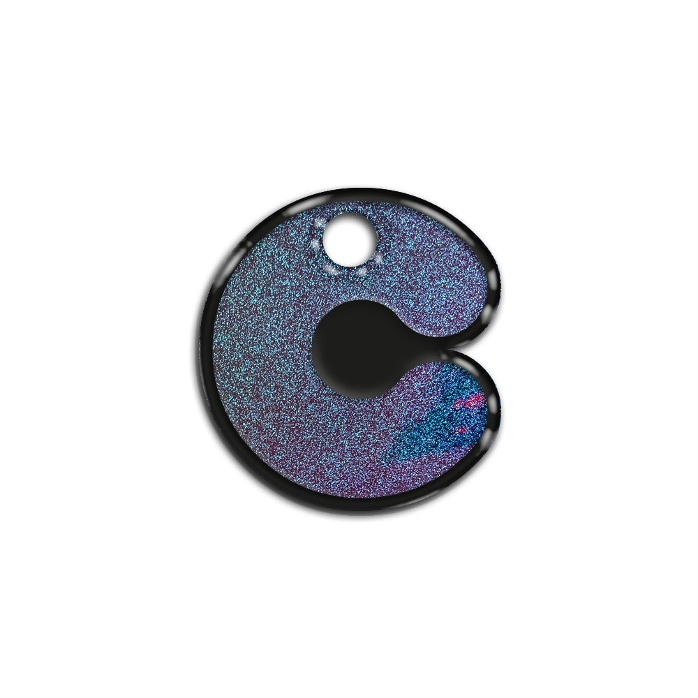 C Harfi Rounded Opal Mavi Glitter | İsimlik
