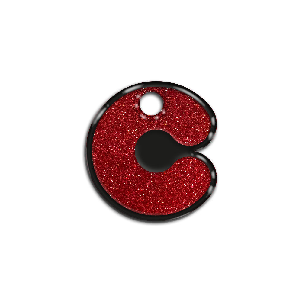 C Harfi Rounded Red Holo | İsimlik