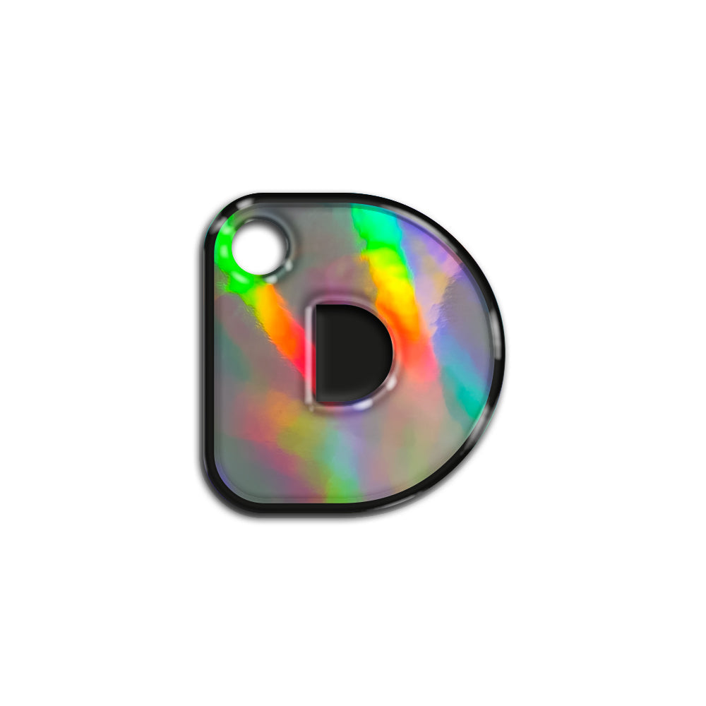 D Harfi Rounded Holographic | İsimlik