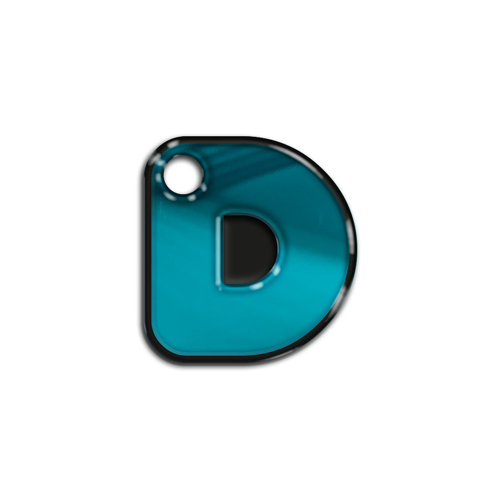 D Harfi Rounded Mavi Metalik | İsimlik