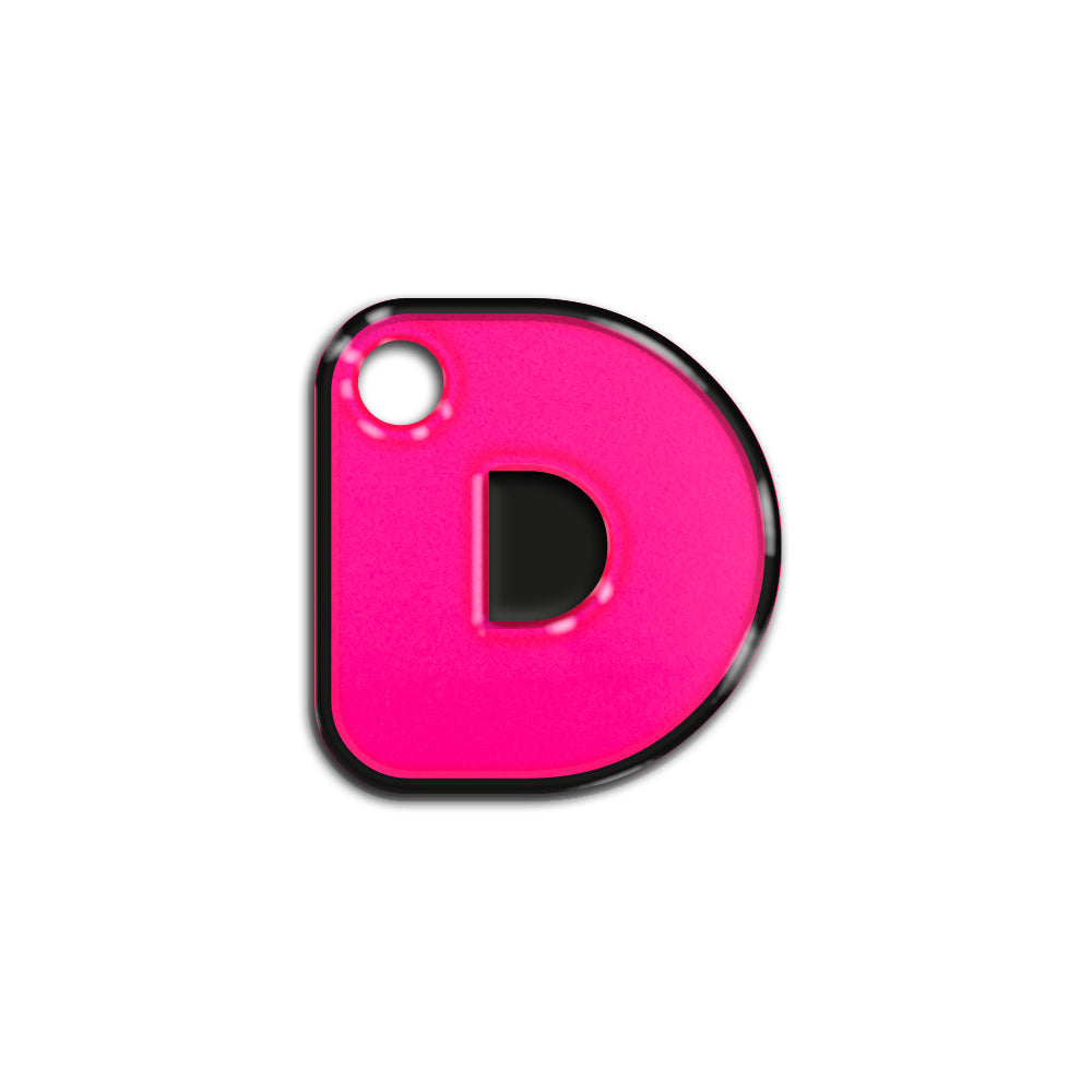 D Harfi Rounded Pembe Neon | İsimlik