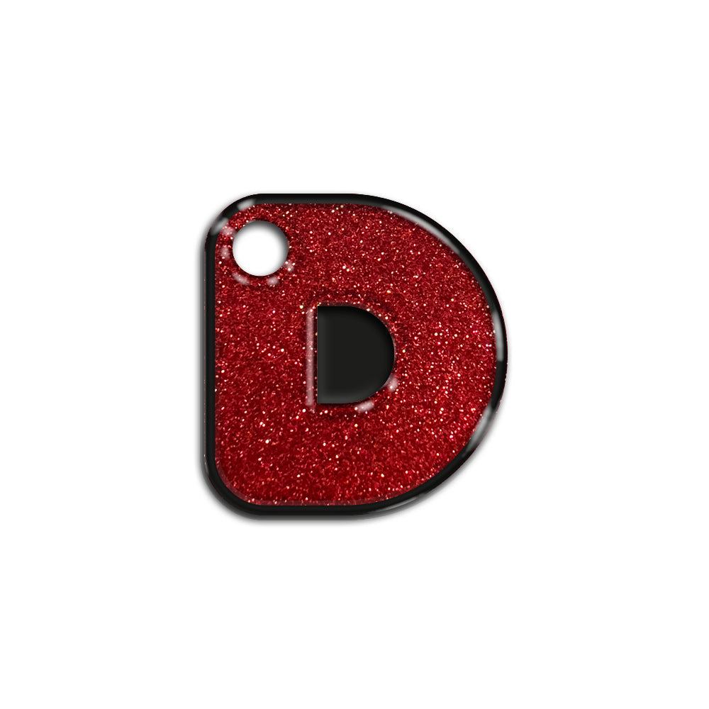 D Harfi Rounded Red Holo | İsimlik