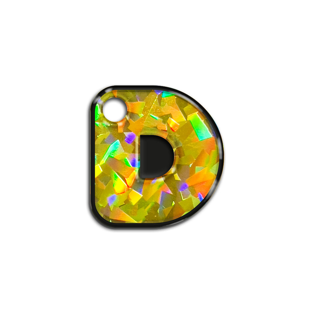 D Harfi Rounded Sarı Holo | İsimlik