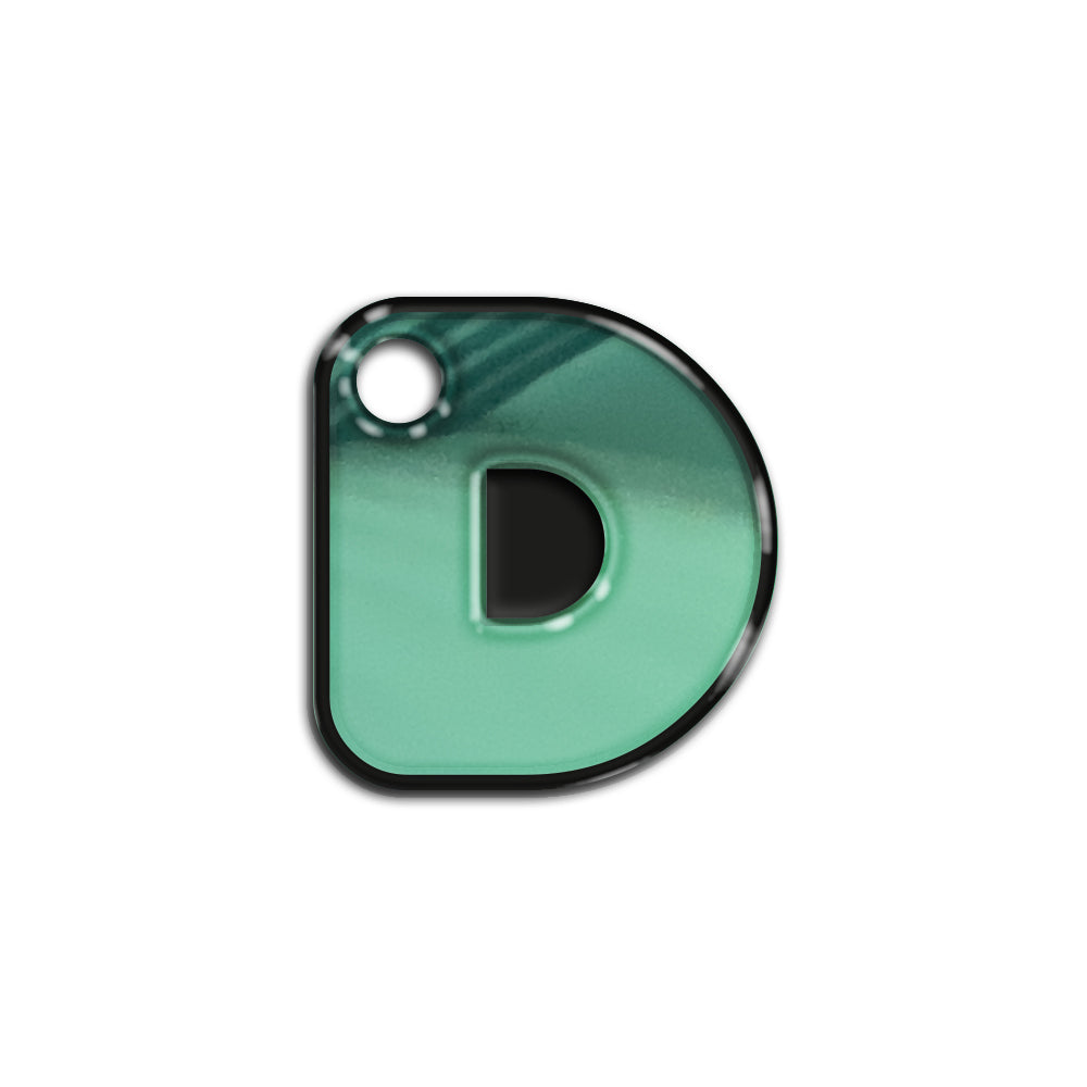 D Harfi Rounded Su Yeşil Metalik | İsimlik