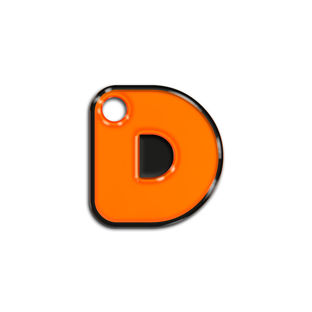 D Harfi Rounded Turuncu Neon | İsimlik