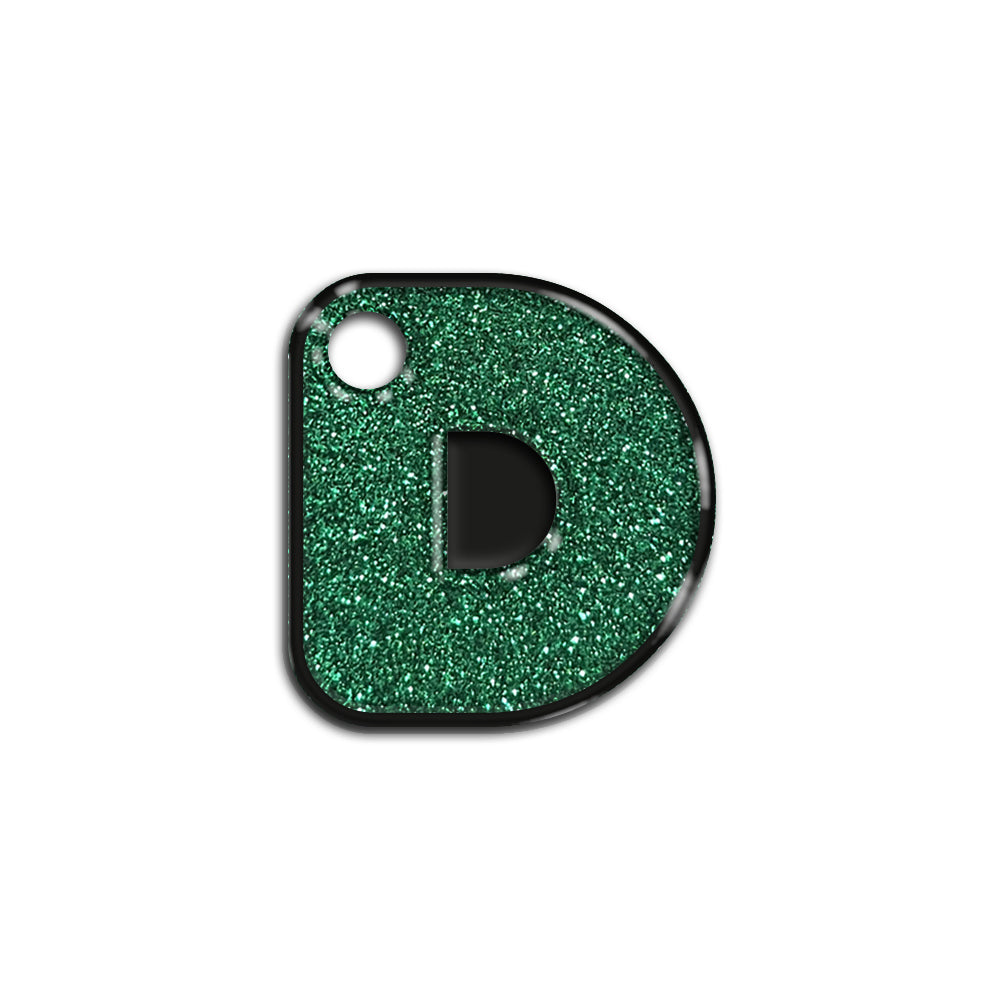 D Harfi Rounded Yeşil Glitter | İsimlik