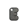 E Harfi Rounded Gri Glitter | İsimlik
