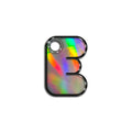 E Harfi Rounded Holographic | İsimlik