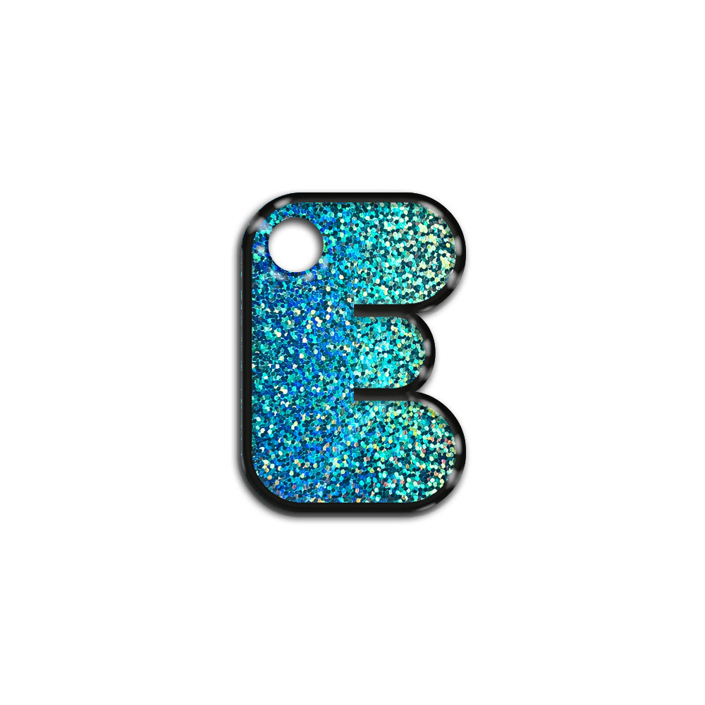 E Harfi Rounded Mavi Holo | İsimlik