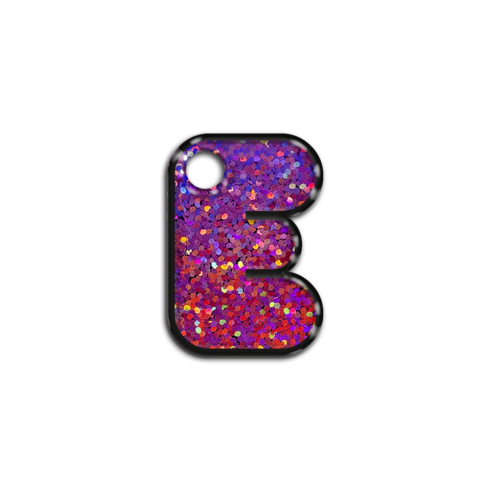 E Harfi Rounded Mor Holo | İsimlik