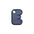 E Harfi Rounded Opal Mavi Glitter | İsimlik