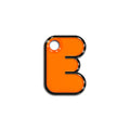 E Harfi Rounded Turuncu Neon | İsimlik