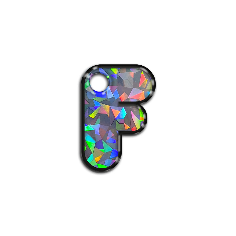F Harfi Rounded Gri Holo | İsimlik