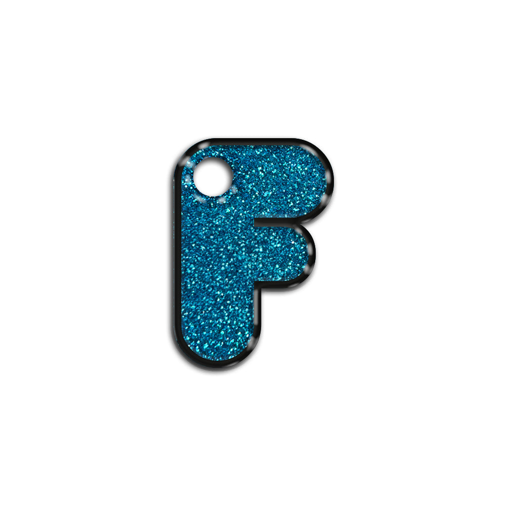 F Harfi Rounded Mavi Glitter | İsimlik