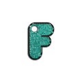 F Harfi Rounded Su Yeşil Glitter | İsimlik