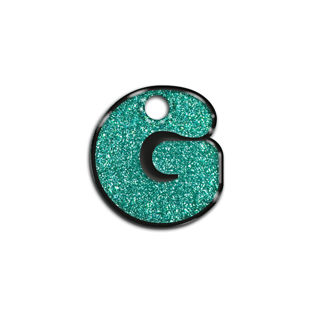 G Harfi Rounded Su Yeşil Glitter | İsimlik