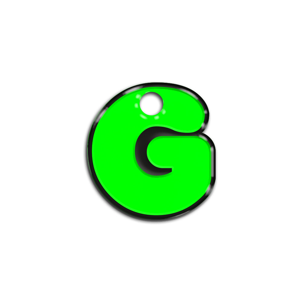 G Harfi Rounded Yeşil Neon | İsimlik