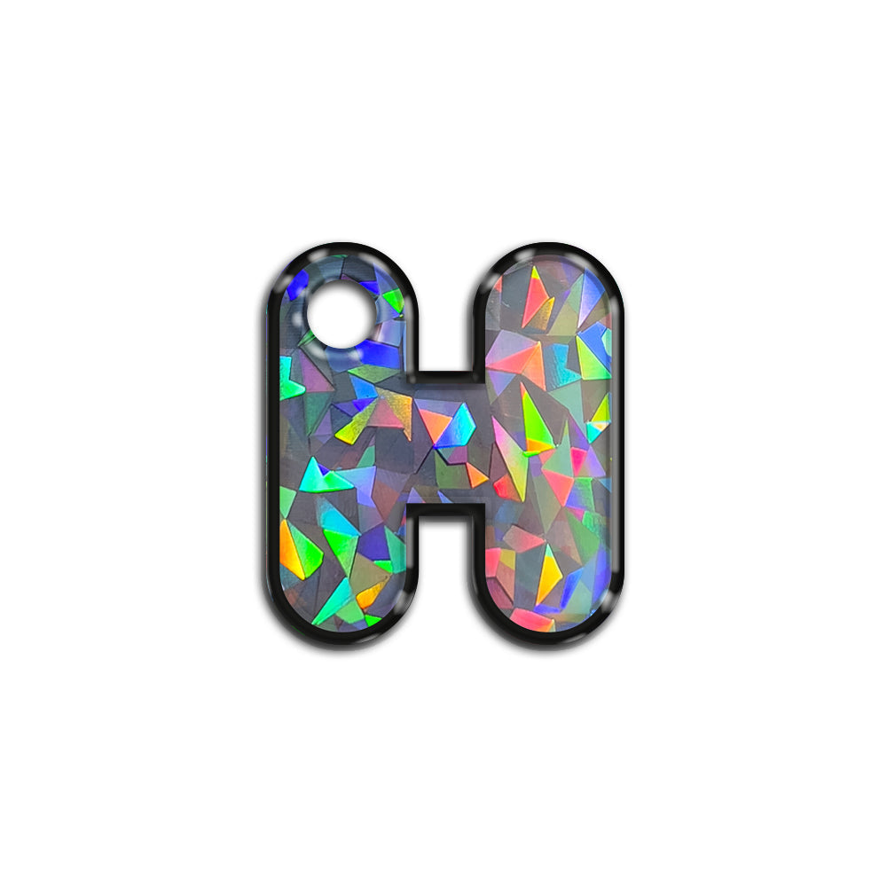 H Harfi Rounded Gri Holo | İsimlik