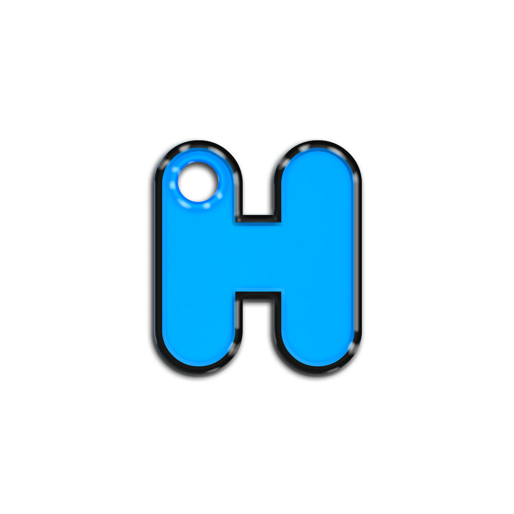 H Harfi Rounded Mavi Neon | İsimlik