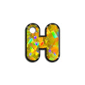 H Harfi Rounded Sarı Holo | İsimlik