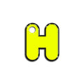H Harfi Rounded Sarı Neon | İsimlik
