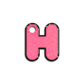 H Harfi Rounded Şeker Pembe Glitter | İsimlik