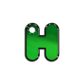 H Harfi Rounded Yeşil Metalik | İsimlik