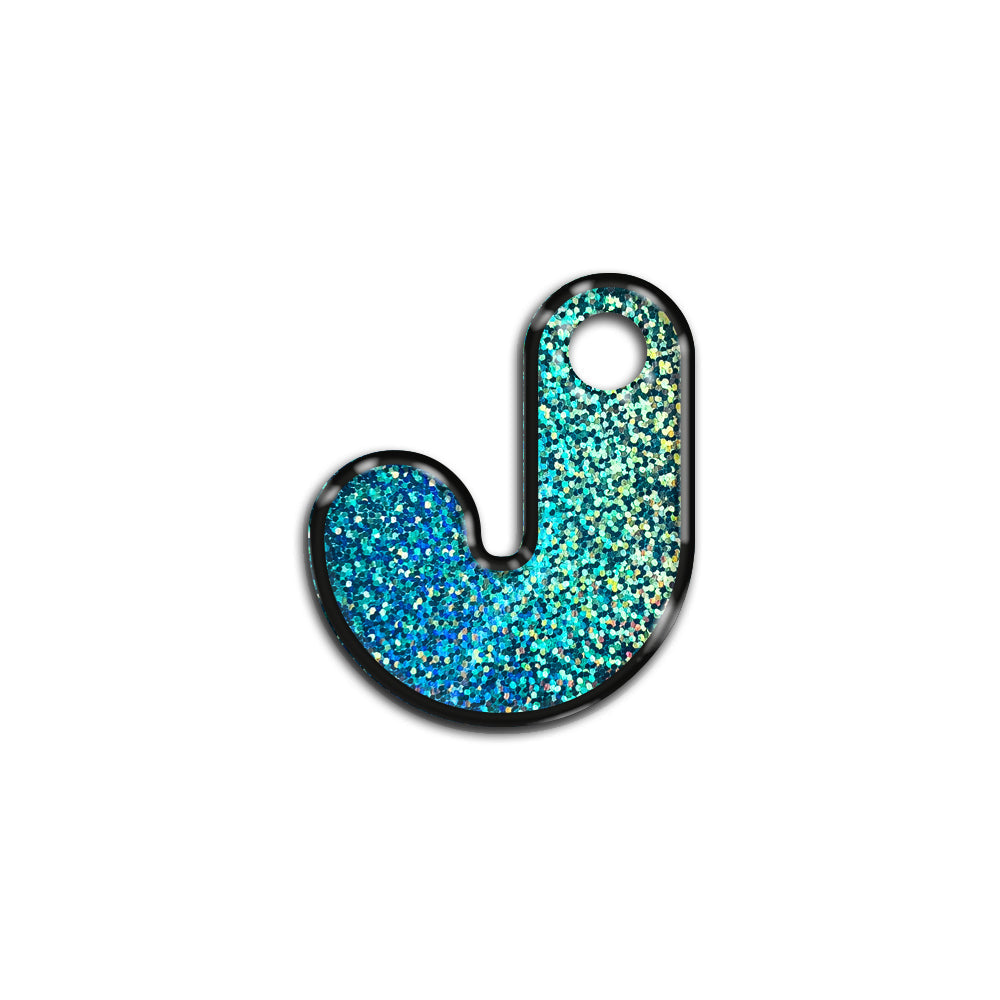 J Harfi Rounded Mavi Holo | İsimlik