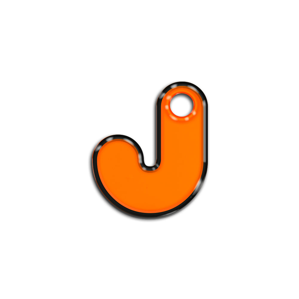 J Harfi Rounded Turuncu Neon | İsimlik